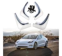 Wocch Lot de 4 bavettes Garde-Boue Avant et arrière pour Tesla Model 3 2016 à 2022 - Pas Besoin de percer de Trous - Blanc