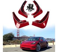 Wocch Lot de 4 bavettes garde-boue avant et arrière pour Tesla Model 3 2017 à 2023 - Pas besoin de percer de trous - Rouge