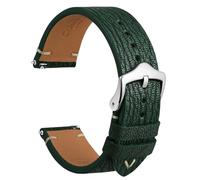 WOCCI 22mm Bracelet Montre en Cuir, Cuir de Chèvre de France (Vert Impérial)