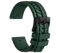 WOCCI 22mm Bracelet Montre pour Homme, Caoutchouc FKM, Dégagement Rapide, Boucle Noire (Vert)