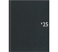 Wochenbuch anthrazit 2025 - Bürokalender 21x26,5 cm - 1 Woche auf 2 Seiten - mit Registerschnitt und Fadensiegelung - Notizbuch - 739-2621
