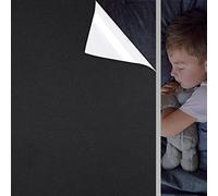 WochiTV Film occultant pour fenêtre, 100% bloquant la lumière, Non adhésif, sans résidus, Amovible, Opaque, Film d'intimité pour vitre, pour Maison, Chambre à Coucher, contrôle de la Chaleur, Noir et