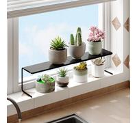 WOCHUANGSI 1 petite étagère étroite pour rebord de fenêtre, cuisine, étagère à épices, empilable, étagère extensible pour plantes de fenêtre pour espace étroit de rangement (noir)
