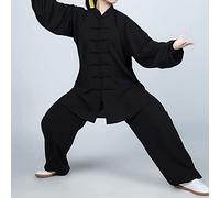 WoCOyo Tai Chi Vêtements Loisirs Respirant Coton et Lin Tenue De Tai Chi Kung Fu Et Qi Gong Couleur Unie Taekwondo Arts Martiaux Costume pour Homme Femme Costume Chinois,008,4XL