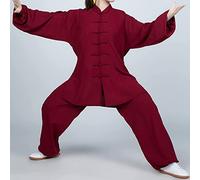 WoCOyo Tai Chi Vêtements Loisirs Respirant Coton et Lin Tenue De Tai Chi Kung Fu Et Qi Gong Couleur Unie Taekwondo Arts Martiaux Costume pour Homme Femme Costume Chinois,005,XXL