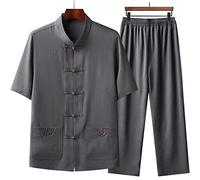 WoCOyo Tenue de Tai Chi pour Femmes Loisirs Respirant Lin Taille Elastique Uniforme d'arts Martiaux Kung Fu Chinois Vêtements Vêtements de Wing Chun,003,42