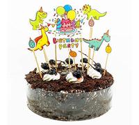 Wocuz DIY pour cupcakes Décoration de gâteaux avec nourriture Picks pour enfants dragées de fête d'anniversaire dinosaure