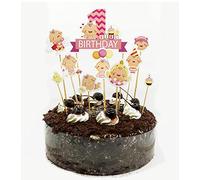 Wocuz DIY pour cupcakes Décoration de gâteaux avec nourriture Picks pour enfants dragées de fête d'anniversaire Baby Girl