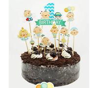 Wocuz DIY pour cupcakes Décoration de gâteaux avec nourriture Picks pour enfants dragées de fête d'anniversaire Baby Boy