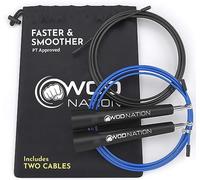 WOD Nation Corde à sauter de vitesse - Cordes à sauter ultra rapides - Entraînement d'endurance pour le crossfit, la boxe, le MMA, les arts martiaux ou simplement rester en forme - Noir