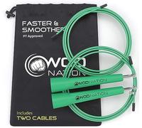 WOD Nation Corde à sauter de vitesse - Cordes à sauter ultra rapides - Entraînement d'endurance pour le crossfit, la boxe, le MMA, les arts martiaux ou simplement rester en forme-vert