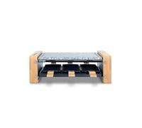 H. Koenig Appareil à raclette WOD6 – Multifonction 6 personnes, pierre granit & bois naturel, 900W