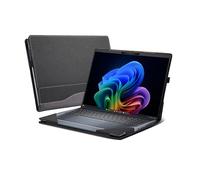WODBAO Housse pour Ordinateur Portable Dell Latitude 7455 14" et Latitude 7450/7440 - en Cuir synthétique résistant aux Chutes - 2 en 1 - Housse pour Ordinateur Portable de 14" (Gris foncé)