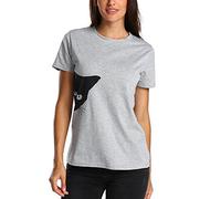 wodceeke T-Shirt à col Rond pour Femme Motif Chat - Gris - Taille M