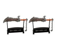 WODEJIAOBAO Lot de 2 porte-clés Dieu de la guerre - Blade of chaos - Accessoires de cosplay - Cadeau pour homme ou femme, Couteau noir - 2, défaut