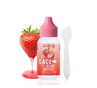 wodemate Colle Perruque, Lace Wig Glue, Colle Liquide, Adhésif Professionnel Tenue Forte Invisible Imperméable pour Perruque en Dentelle, Postiches, Fausses Barbes et Moustaches 1.3OZ Odeur Fraise