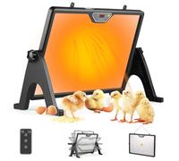 Wodesid Plaque Chauffante Poussin 180W Double Face, Chauffage pour Poulailler avec Thermostat Réglable 30-75°C & Télécommande, Panneau Chauffant pour Élevage de Volailles, Sécurité