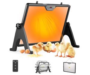 Wodesid Plaque Chauffante Poussin 180W Double Face, Chauffage pour Poulailler avec Thermostat Réglable 30-75°C & Télécommande, Panneau Chauffant pour Élevage de Volailles, Sécurité