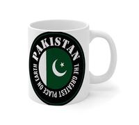 Wodevor Mug en céramique avec drapeau du Pakistan « The Greatest Place on Earth » - 325 ml - Blanc