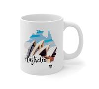Wodevor Tasse à café Australie 325 ml Bâtiments européens colorés paysage urbain drôle tasse à café tasse à thé maman grand-mère cadeaux d'anniversaire en céramique blanc
