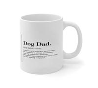 Wodevor Tasse à café en céramique avec inscription « Dog Dad Noun Definition » - 325 ml - Dictionnaire minimaliste amusant - Pour papa, maman, ami - Blanc