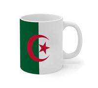 Wodevor Tasse à café personnalisable en céramique avec drapeau de pays de l'Algérie - 325 ml - Cadeau pour amis, collègues, patrons, employés et adultes - Blanc