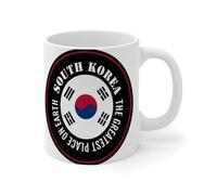 Wodevor Tasses à café amusantes « The Greatest Place on Earth » - Corée du Sud - Tasses à café et thé - Motif drapeau patriotique - En céramique - Cadeau pour homme, adulte, petite amie et fille - 325
