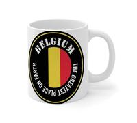 Wodevor Tasses à café « The Greatest Place on Earth Belgique » - 325 ml - Drapeaux nationaux des marins - Jolies tasses à café - Cadeaux pour maman de la part de sa fille et de son fils - En céramique