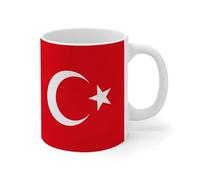 Wodevor Tasses à café turquie 325 ml avec drapeaux de signal international - Jolies tasses à café - Cadeau pour elle - En céramique - Blanc