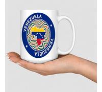 Wodevor Tasses à café Venezuela de 445 ml - Drapeau coloré - Couleurs vives - Tasse à café amusante - Idée cadeau de Noël de la part de fille et fils - En céramique - Blanc