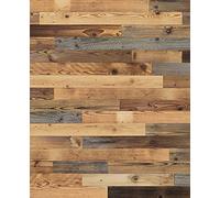 wodewa Revêtement mural Panneau mural Bois w1000 | Bois massif véritable et durable, Allemagne, 3D-Optik | Bois de récupération en pin - Texture : Naturel | 1m² | Chambre à coucher, salon, cuisine