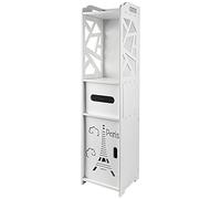 WODFARR Armoire de Salle de Bain étroite, Meuble de Rangement, Petit Meuble pour Toilette avec Porte et Étagères pour Petits Espaces (20x20x80 cm, Tour)