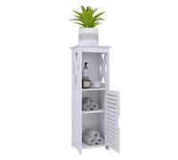 WODFARR Armoire de Salle de Bain étroite, Meuble de Rangement, Petit Meuble pour Toilette avec Porte et Étagères pour Petits Espaces (26x20x75 cm)