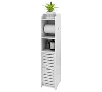 WODFARR Armoire de Salle de Bain étroite, Meuble de Rangement, Petit Meuble pour Toilette avec Porte et Étagères pour Petits Espaces (15x17x76 cm)