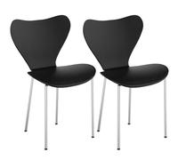 WODFARR Chaise de Salle à Manger en PP,Chaise empilable,Chaise de Cuisine,Empilable,Chaise de Salle à Manger en PP,Lot de 2, 45.5x40x82.5cm-Noir