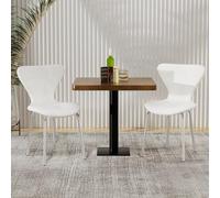 WODFARR Chaises de Salle à Manger Lot de 2, Chaises de Cuisine Chaise rembourrée pour Salle à Manger, Cuisine, Salon, Bureau, Coiffeuse, 50.5x46x81cm-blanc