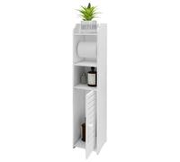 WODFARR Étagère de Rangement Blanche pour Salle de Bain, Armoire Meubles de Salle de Bains collonne, Support pour Papiers Toilettes, Robuste et durable-15 * 17 * 76cm