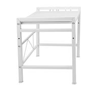 WODFARR Etagere Micro Onde Extensible,Grille pour Four des Étagère à Micro-Ondes Cuisine Rangement Extensible avec 6 Crochets, Support pour Micro-Ondes à 2 Niveaux (Blanc, 40/64 * 45 * 36.5cm)