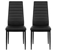 WODFARR Lot de 2 Chaises de Salle à Manger Style Contemporain, Siege Rembourre Epais,SGS,Chaises de Salle a Manger Modernepour Notre Salle à Manger, Cuisine, Salle de Réunion (Noir)