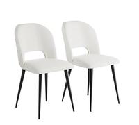 WODFARR Lot de 2 chaises de Salle à Manger, Tissu rayé avec découpes, 86x58x50cm