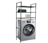 WODFARR Meuble de Toilette,Colonne de Toilette,Meuble WC 3 rangées étagère de Salle de Bains,Toilettes WC (70 * 26 * 150cm,Noir)