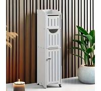 WODFARR Petit Meuble de Rangement pour Toilettes,Étagère de Rangement Blanche pour Salle de Bain Armoire Meubles de Salle de Bains20*18 * 78cm