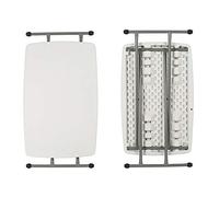 WODFARR Petite Table D'appoint Rectangulaire Pliante, Réglable, Pouvant être Relevée et Abaissée, Très Adaptée Aux Jardins, Terrasses et Balcons,75 * 50 * 50/62/74cm,Blanc