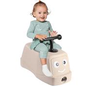 WODFARR Porteur Enfants Voiture, Véhicule à Pousser 4 en 1, Porteur Bebe Multi-équipée, 10-36 Mois, Coffre à Jouet Développe la Motricité de Votre Enfant (Beige)