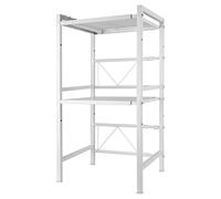 WODFARR Support Extensible pour Four à Micro-Ondes à Charge Lourde, L40-64cm,Support d'étagère pour Four à Micro-Ondes à Hauteur réglable Suspendus Organisateur de Rangement,Blanc