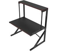 WODFARR Support pour Four à Micro-Ondes à Charge Lourde, Etagère Double pour Four à Micro-Ondes Tube galvanisé + Projection de Plastique + MDF,65 * 54 * 30cm-Noir