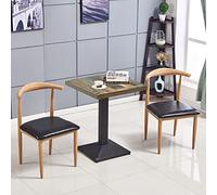WODFARR Table à Manger en Bois Carrée, Carrée Design Petite, 2-4 Personnes Dining,Table pour Salle à Manger Salon Balcon-B,60 * 60 * 75cm, Plancher Fleuri Vintage