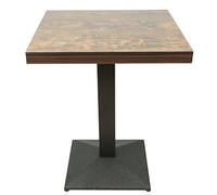 WODFARR Table à Manger en Bois, MDF Table Carrée Design,1-4 Personnes Dining, Carrée, 60 * 60 * 75cm,Horloge Vintage.