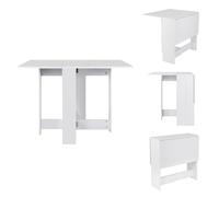 WODFARR Table à manger, table d'appoint pliable, table carrée, table de salle à manger, table de cuisine, en panneau de particules mélaminé, 103 x 76 x 73,4 cm (blanc)