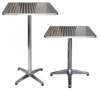 WODFARR Table de Bar bistrot Pliable Carrée/Ronde Ø60 cm Hauteur réglable 70 cm / 110 cm 2en 1 en Aluminium Mange,60 * 60 * 70/110cm, Carré